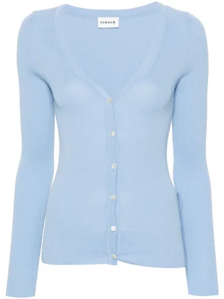 Cardigan P.a.r.o.s.h. tricotate cu nervuri albastru