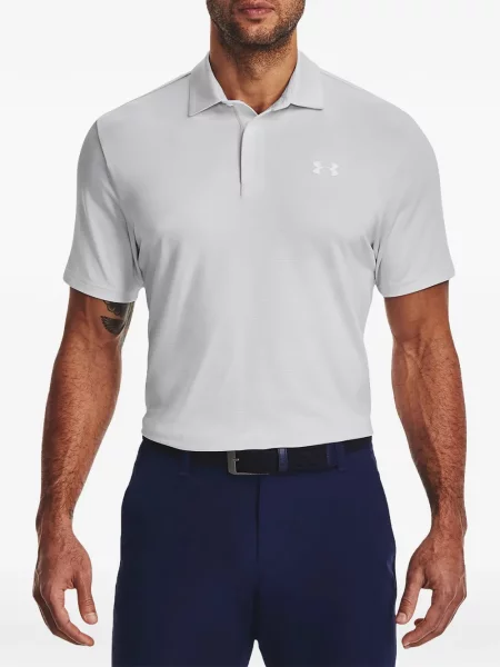Tricou polo Under Armour cu dungi gri