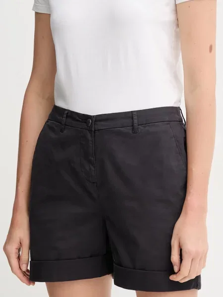 Barbour pantaloni scurți femei uni high waist negru