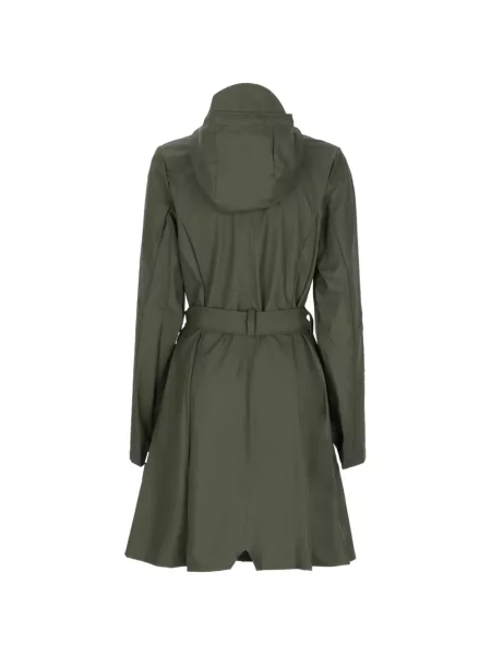Cu centură palton Rains cu glugă verde