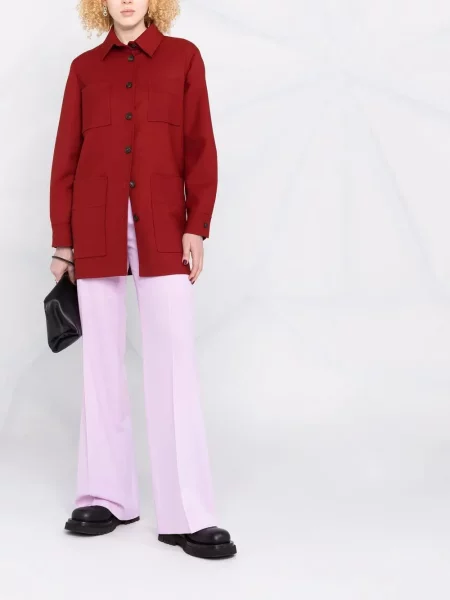 Cămașă Ferragamo de lână lungă roșu