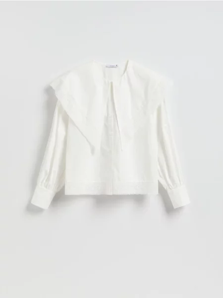 Reserved Cămașă cu guler decorativ alb