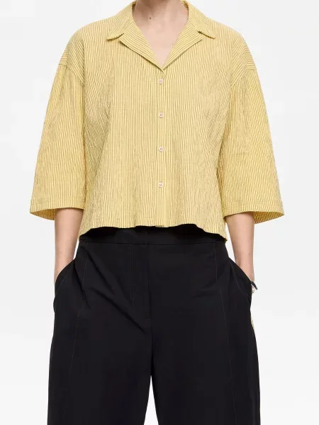 Лляна смугаста сорочка Bimba Y Lola жовта
