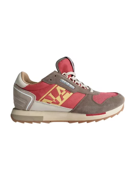 Sneakersy Napapijri sznurowane skórzane brązowe