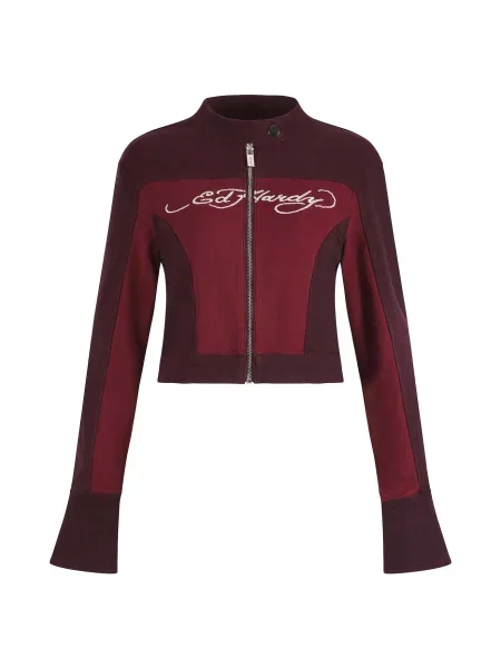 Ed Hardy Přechodná bunda krvavě / burgundská červeň červená