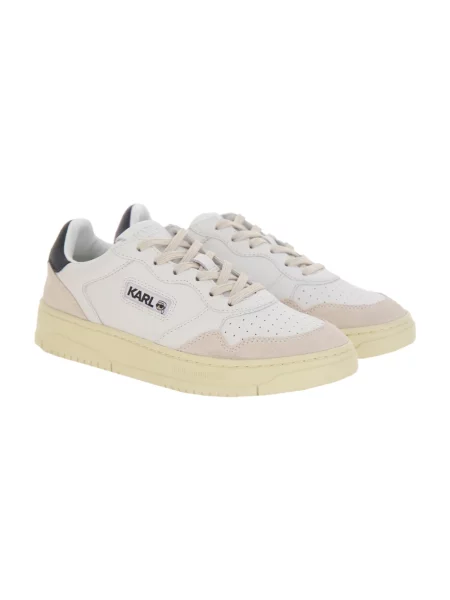 Sneakersy Karl Lagerfeld sznurowane skórzane białe