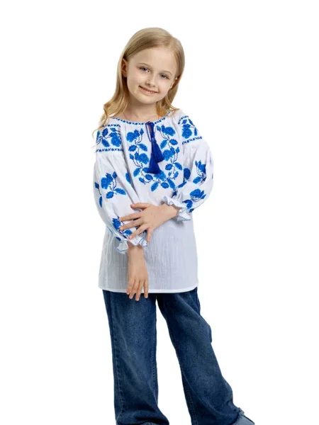 Детская рубашка Folk Moda белая
