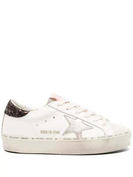 Sneakerși Golden Goose Hi Star cu platformă alb