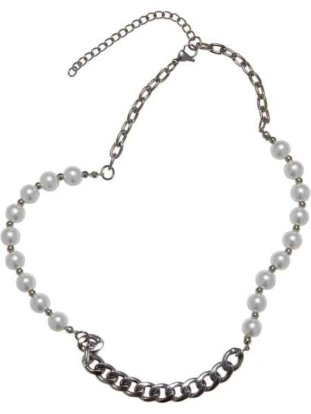 Colier Urban Classics cu perle alb