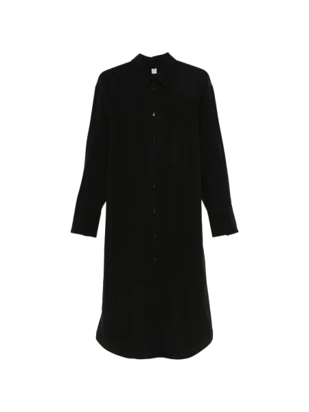 Rochie tip cămașă Toteme de mătase negru