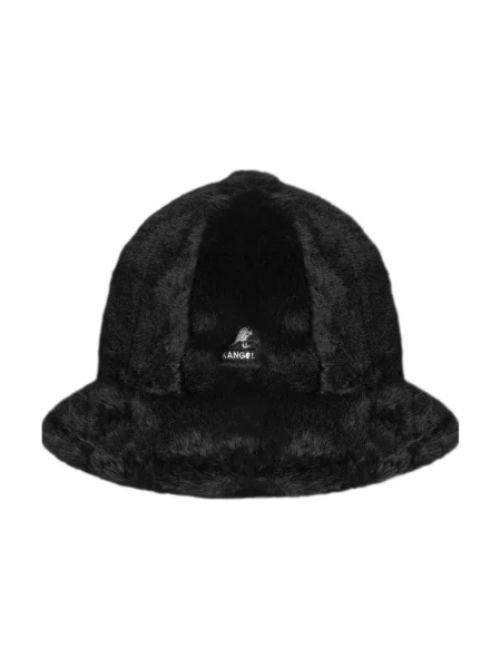 Faux Fur Casual Czapka Kangol czarna