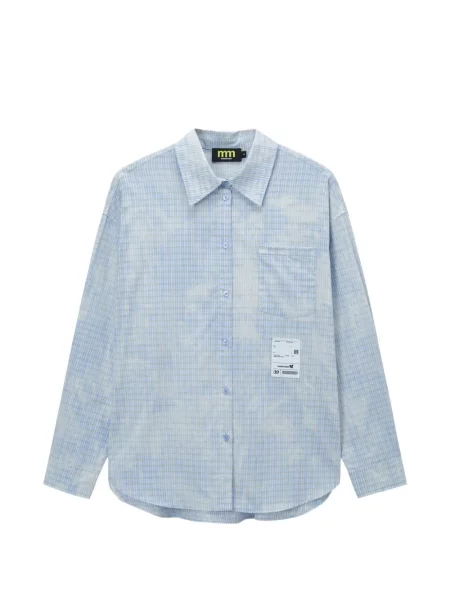Mini cămașă Mini Cream în carouri mini albastru