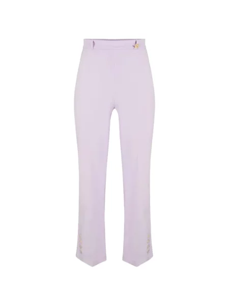 Pantaloni Elisabetta Franchi din crep violet