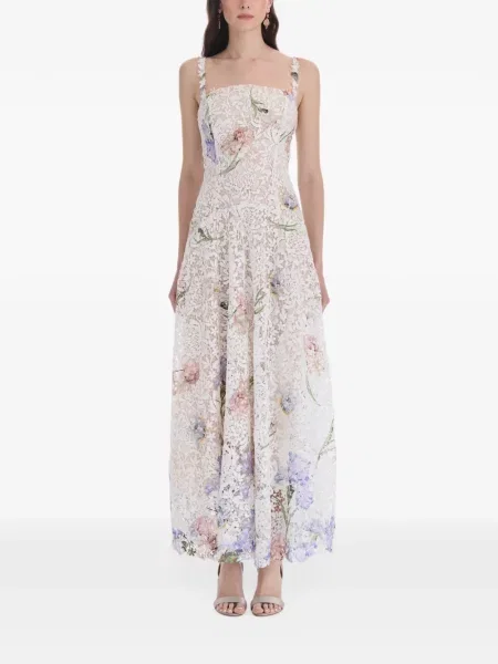 Rochie maxi Oscar De La Renta din dantelă alb