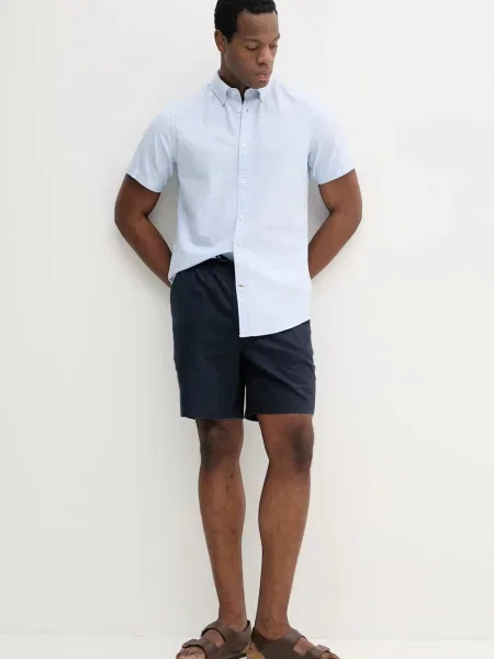Barbour koszula Oxtown S/S Tailored Shirt slim z kołnierzykiem button-down niebieski