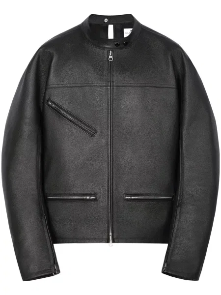 Кожено яке Courreges с катарама черно