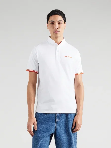 Polo majica KARL LAGERFELD bela