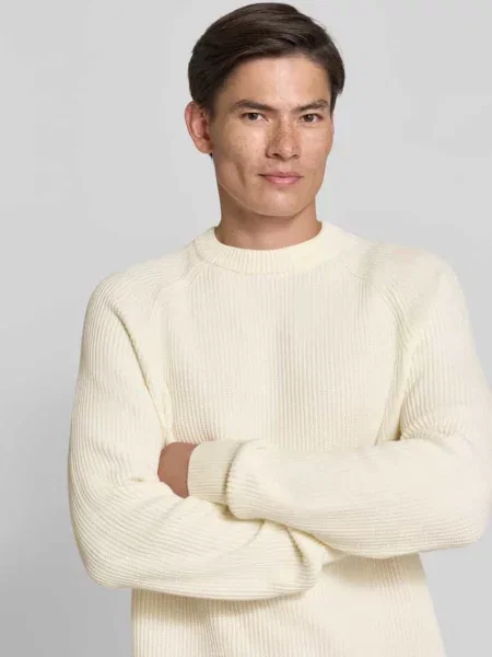 Sweter o kroju regular fit z czystej bawełny model Hellson' Matinique biały