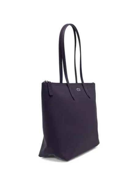 Geantă shopper Lacoste cu autograf violet