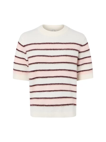 Sweter o kroju loose fit z dodatkiem moheru i wełny model Pimota Stripe' Opus biały