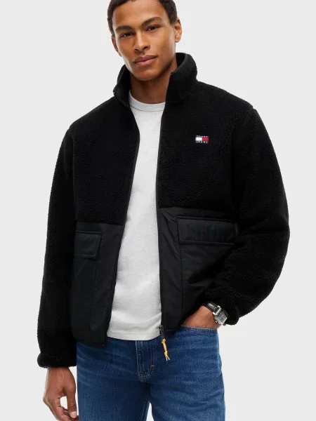 Джинсовая куртка Tommy Jeans тедди черная