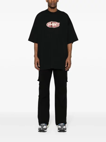 Raštuotas marškinėliai Off-white balta