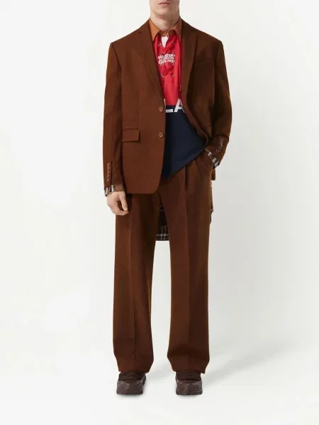 Plisuoti plačiakojis kelnės Burberry raudona