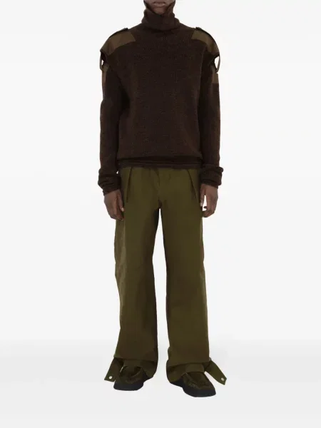 Vilnonis megztinis Burberry žalia