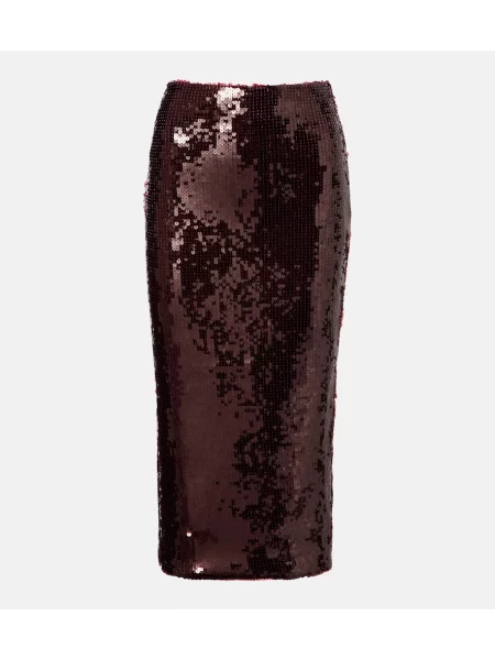 Fustă tip creion Rotate bordo