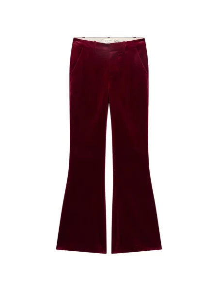 Pantaloni Zadig&voltaire de catifea roșu