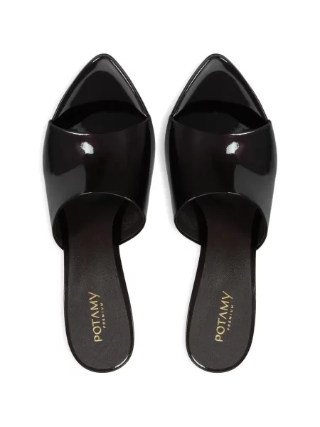 Papuci tip mules Potamy negru