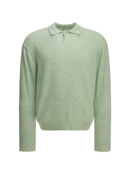 Tricou polo Auralee din cașmir verde