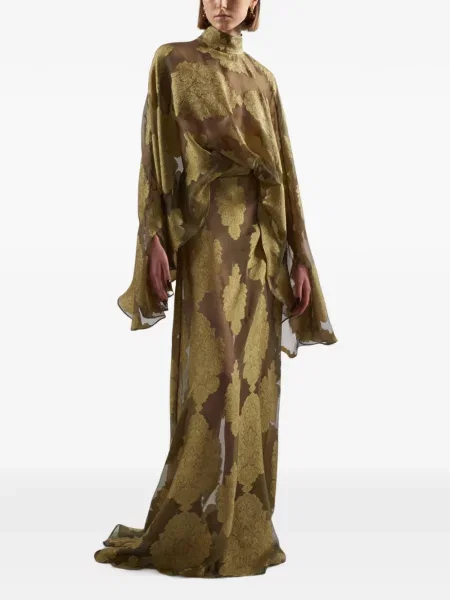 Rochie maxi Taller Marmo din jacard maro