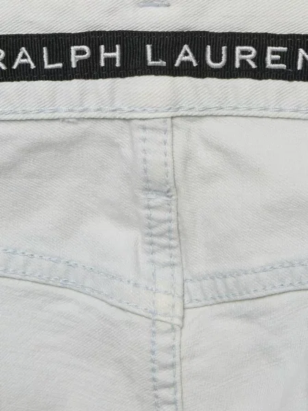 Tricou polo Polo Ralph Lauren din piele de căprioară cu broderie cu dungi alb