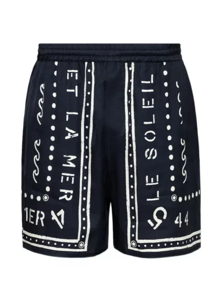 Pantaloni scurți Balmain cu imagine albastru