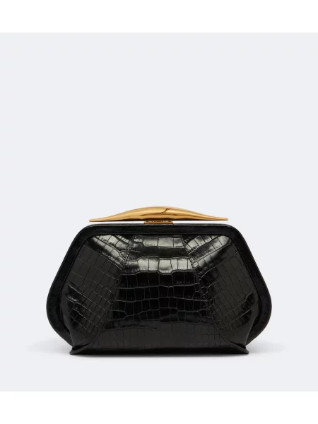 Geantă plic Elie Saab din piele negru