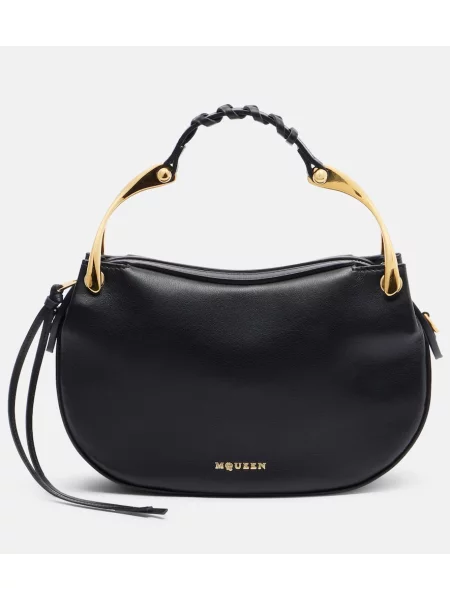 Top Mcqueen din piele negru