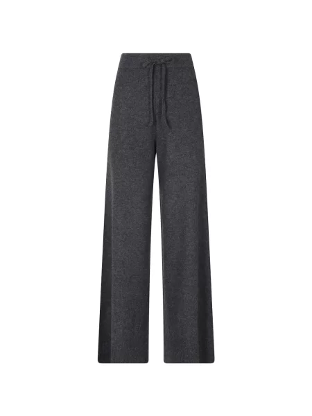 Pletené kalhoty Weekend Max Mara se stahovací šňůrkou šedé