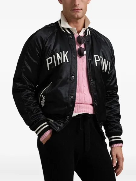 Șapcă Polo Ralph Lauren de mătase cu broderie cu dungi negru