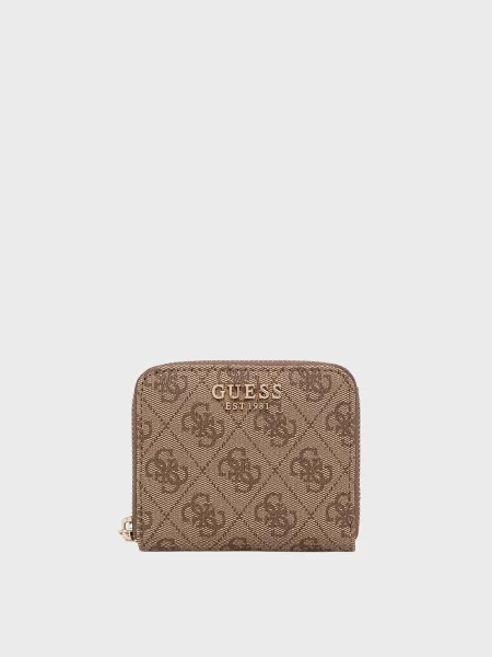 Кошелек Guess с принтом бежевый