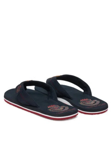 Žabky Tommy Hilfiger Patch Hilfiger Beach Sandal Tmavomodrá červená