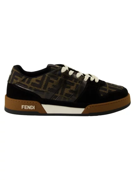 Sneakersy Fendi skórzane brązowe