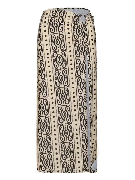 Fustă midi Johanna Ortiz cu imagine până la genunchi cu crăpătură