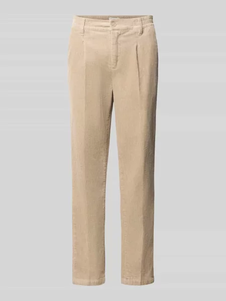 Spodnie sztruksowe z elastycznym pasem model MARC' Casual Friday beżowe