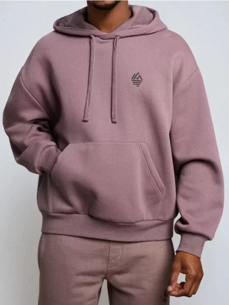 Sinsay Mikina s kapucí Comfort Fit s výšivkou fialová