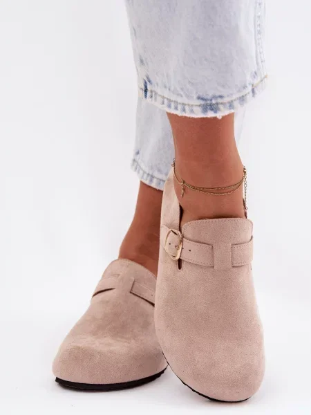 Велурени мокасини Boto с катарама черно