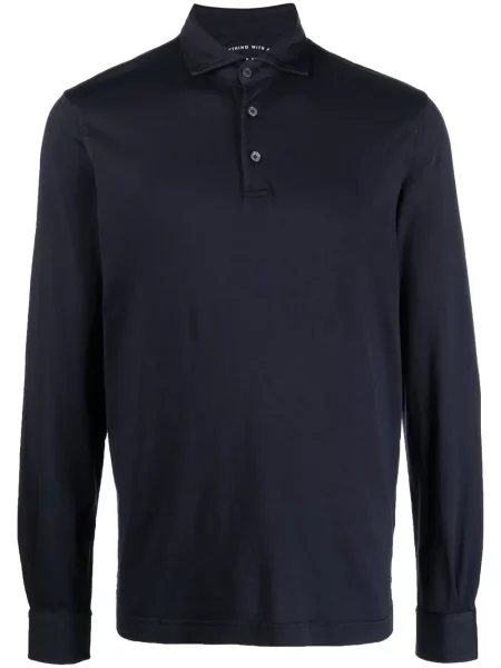 Lung tricou polo Fedeli albastru