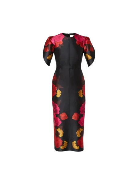 Sukienka koktajlowa Erdem do kolan czarna