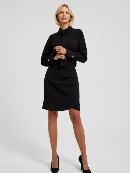 Rochie Moodo cu volane de costum negru