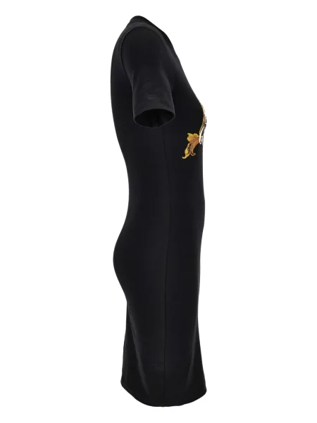 Rochie din denim Versace Jeans Couture cu imagine până la genunchi de costum negru